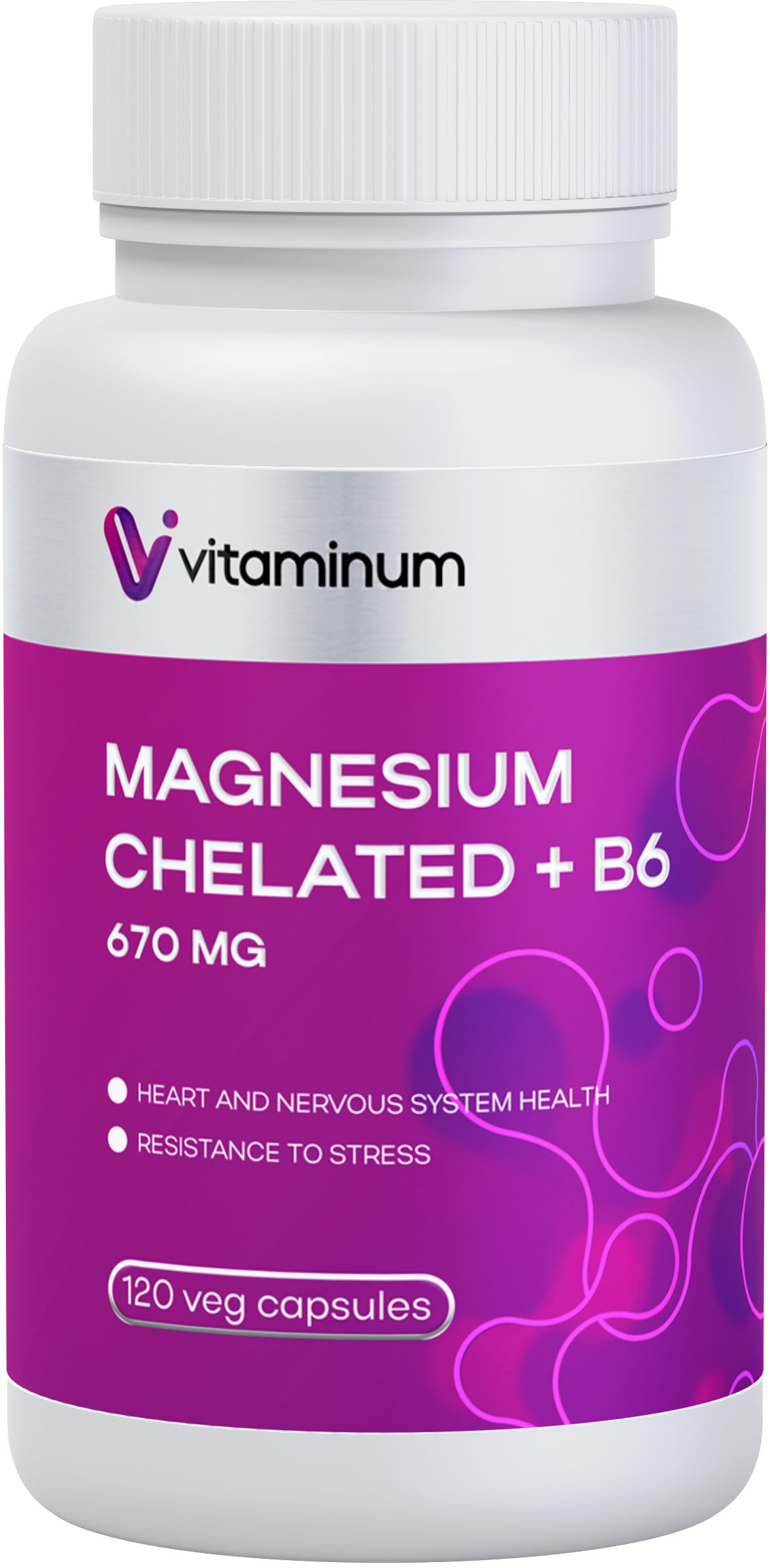  Vitaminum МАГНИЙ ХЕЛАТ + витамин В6 (670 MG) 120 капсул 800 мг  в Волжске